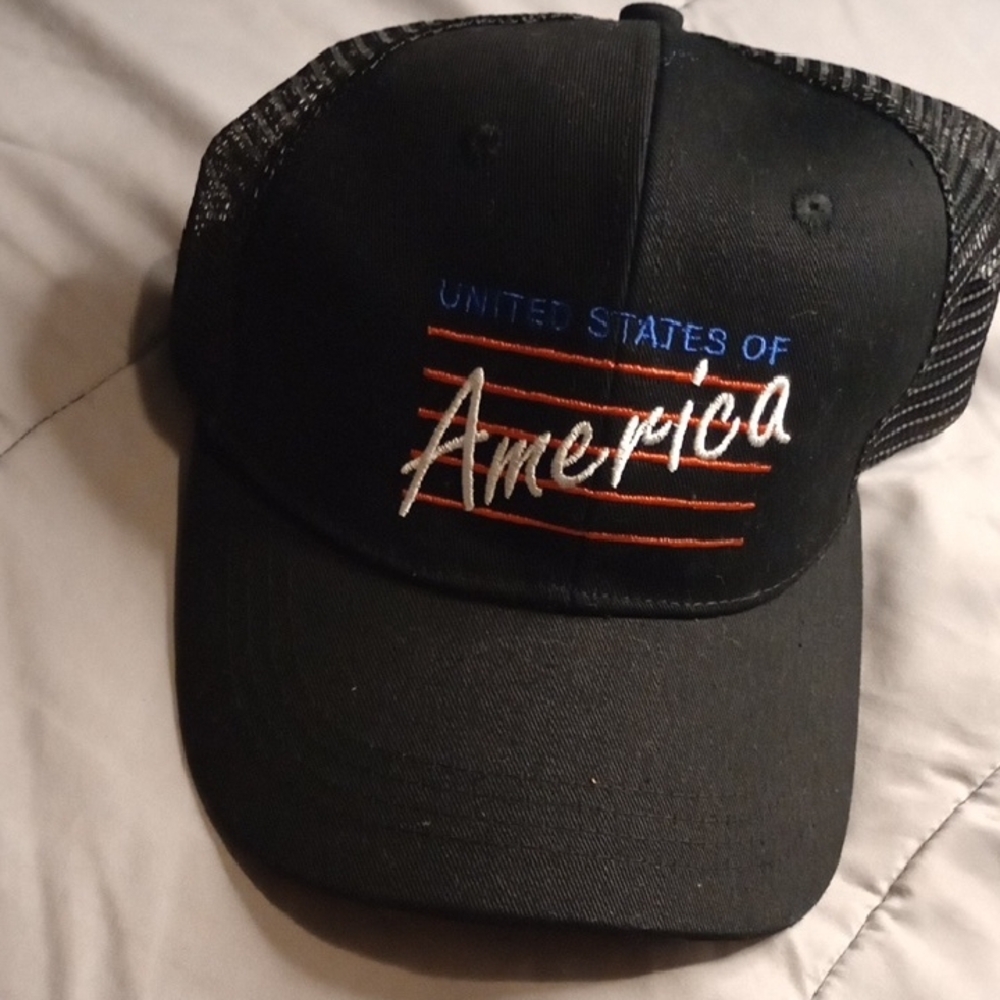 KFab Designs Black Embroidered America Cap